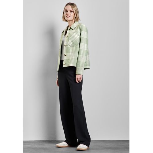 Kurzjacke STREET ONE, Damen, Gr. 36, light mint grün, Stoff, Obermaterial: 90% Polyester, 10% Wolle; Futter: 100% Polyester, Jacquardmuster, casual, gerade normal, V-Ausschnitt, Langarm Bündchen, Jacken, mit Knopfleiste