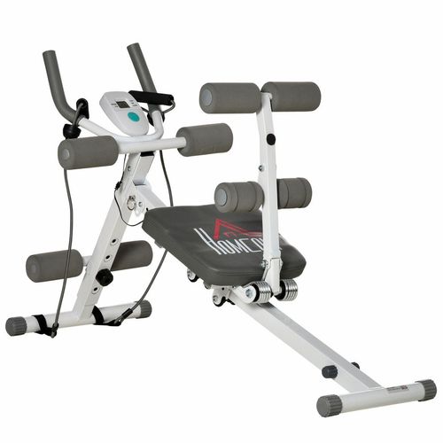 HOMCOM 2-in-1 Bauchtrainer, Bauchmuskeltrainer mit verstellbare Bauchmuskelbank