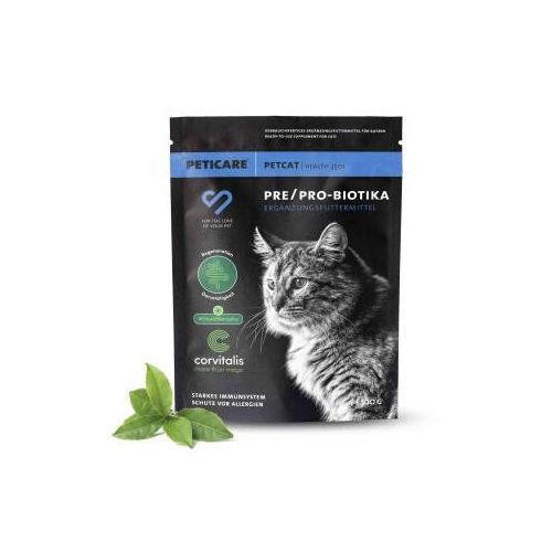 Peticare Probiotika & Präbiotika Pulver für Katzen, Darm-Sanierung, Darmflora