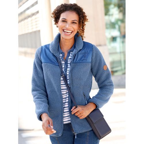 Langjacke CASUAL LOOKS, Damen, Gr. 50, blau (jeansblau), 100% Polyester, Besatz:100% Polyester, unifarben, Langarm, Jacken