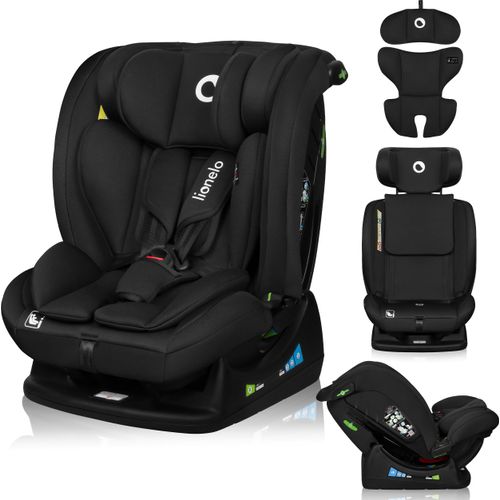 Lionelo Autokindersitz Izzy i-Size von 40 bis 150 cm, 13 Verstellstufen, RWF FWF, R129 i-Size STANDARD - Schwarz
