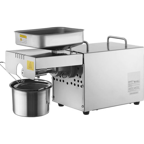SucceBuy Elektrische Ölpresse , 850 W, einstellbare Temperatur 0–300 °C. Extrahieren Sie Öl aus Erdnüssen, Sesam, Raps, Teesamen, Ölpresse aus Edelstahl.