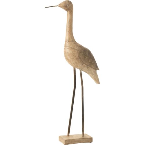 J-Line Dekoration Vogel Mangoholz/Metall Beige/Schwarz Large