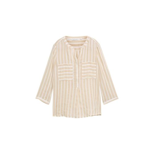 TOM TAILOR Damen Bluse mit Streifenmuster, braun, Gestreift, Gr. 36