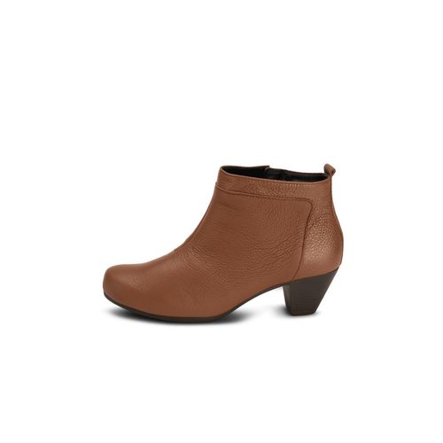 feine Stiefelette Hirschleder marrone
