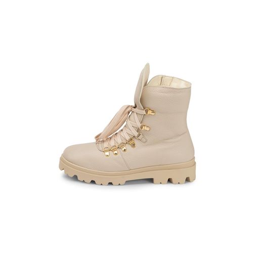sportliche Stiefelette Hirschleder beige