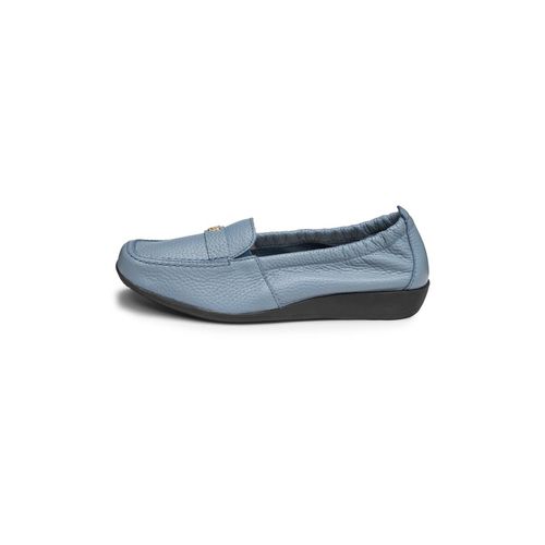 feiner Mokassin Hirschleder graublau