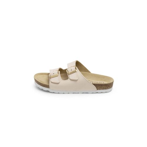 olivenblattgegerbte Pantolette Softnappa beige