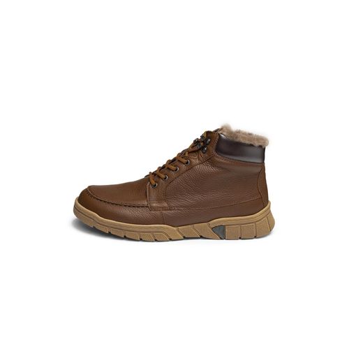 ungewöhnliche Stiefelette Nappaleder braun