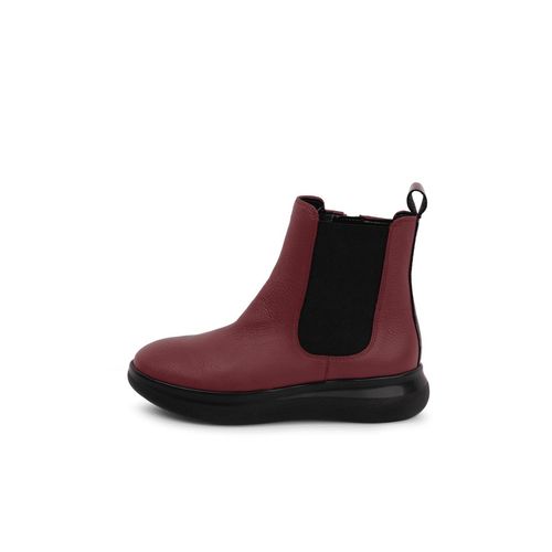 tadellose Stiefelette Hirschleder dunkelrot