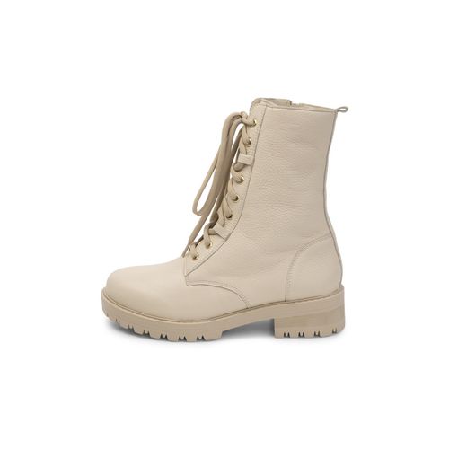 attraktive Stiefelette Hirschleder beige