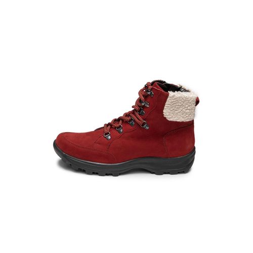 aktive Stiefelette Nubukleder dunkelrot