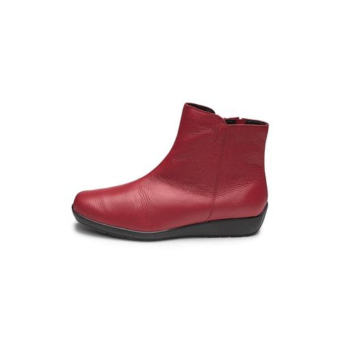 ausgezeichnete Stiefelette Hirschleder dunkelrot
