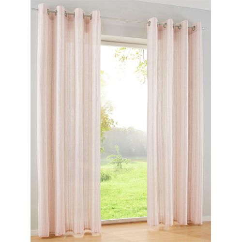 Gardine HEINE HOME Gr. 3, beige (natur), B:140cm H:225cm, Polyester, Leinen, Gardinen