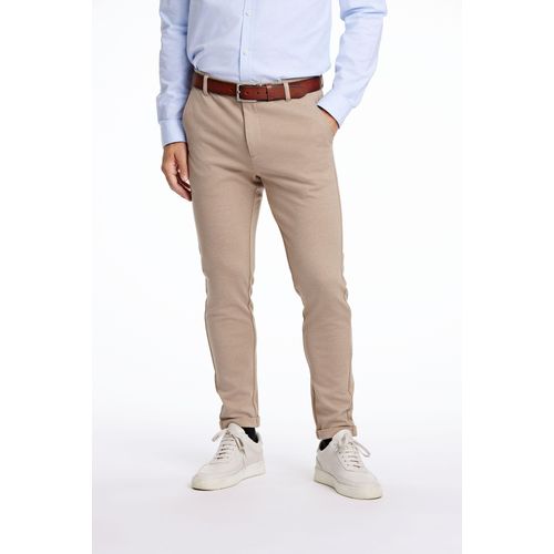 Stoffhose LINDBERGH, Herren, Gr. XXL, N-Gr, beige (sand mix), Stoff, Obermaterial: 75% Polyester, 22% Viskose, 3% Elasthan, casual, slim fit knöchellang, Hosen, mit Stretch