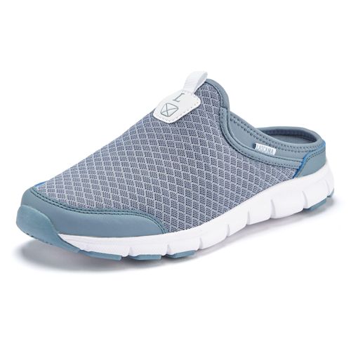Slip-On Sneaker LASCANA, Damen, Gr. 36, grau (blau), Obermaterial: 100% Textilmaterial. Futter: 100% Textilmaterial. Decksohle: 100% Textilmaterial. Laufsohle: 100% Synthetik, unifarben, casual, Schuhe, Halbschuh, Freizeitschuh, Sabot, Clogs aus leichtem Mesh-Material