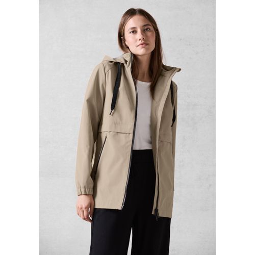 Outdoorjacke CECIL, Damen, Gr. XXL (46), beige (creamy almond beige), Stoff, 68% Polyester, 32% Baumwolle, unifarben, casual, gerade normal, ohne Ausschnitt, Langarm Bündchen, Jacken, aus softem Materialmix