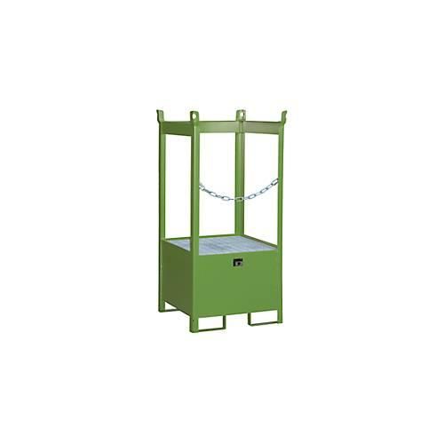 Fass-Stapelpalette Bauer FSP-1, seitlich offen, Kap. 1 x 200 l Fass, grün