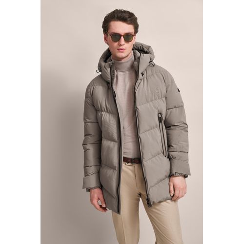 Parka BUGATTI, Herren, Gr. 52, beige, 100% Polyester, unifarben, regular fit, Langarm gerader Abschluss, Jacken, wasser- und winddicht