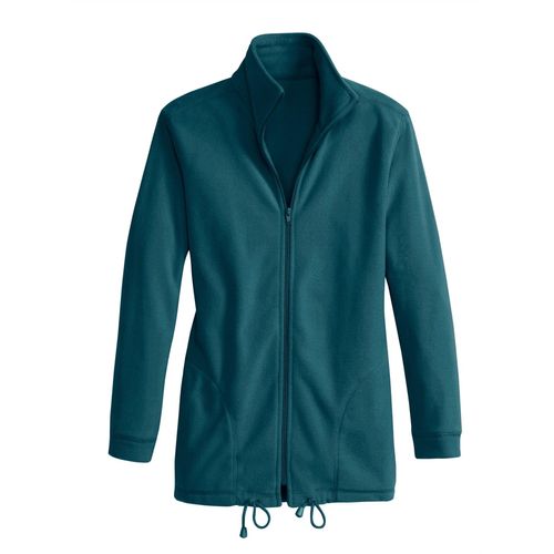 Fleecejacke CASUAL LOOKS, Damen, Gr. 48, blau (petrol), 100% Polyester, unifarben, lässig geschnitten, Langarm, Jacken