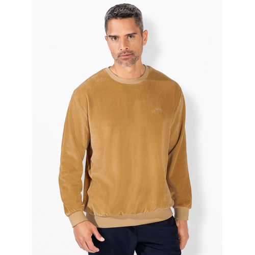 Sweatshirt CATAMARAN, Herren, Gr. 64/66, braun (camel), 80% Baumwolle, 20% Polyester, unifarben, Rundhals, Langarm, Sweatshirts