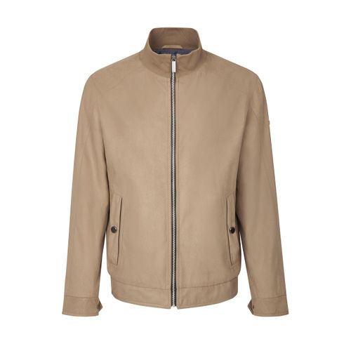 Blouson BUGATTI, Herren, Gr. 50, grau (taupe), 100% Polyester, casual, regular fit, Langarm Manschette, Jacken, mit Water-repellent-Funktion