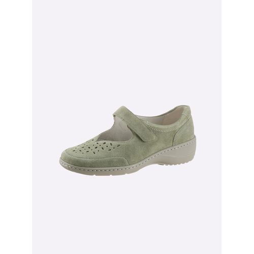 Ballerina WALDLÄUFER, Damen, Gr. 7, grün (mint), Nubukleder, sportlich, Schuhe