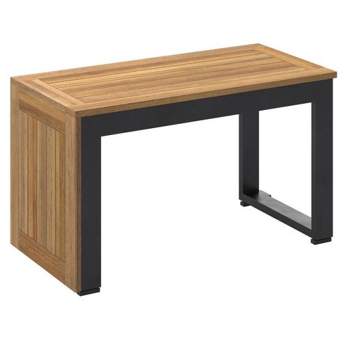 Ambia Garden Gartenbeistelltisch , Anthrazit, Akazie , Holz, Metall , Akazie , massiv , rechteckig , C-Form , 70x38x35 cm , Freizeit, Campingzubehör,