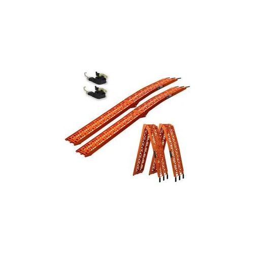 TRUTZHOLM 2 x Auffahrrampe klappbar 228 cm Traglast 680 kg Alu orange gelocht...