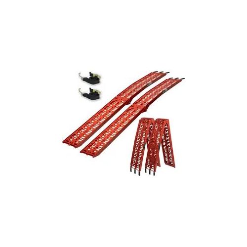TRUTZHOLM 2 x Auffahrrampen klappbar 228 cm Tragkraft 680 kg Alu rot gelocht ...