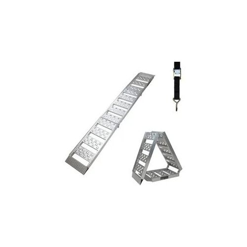 TRUTZHOLM 1x Auffahrrampe 2-fach klappbar 198cm Traglast 340kg Alu grau geloc...