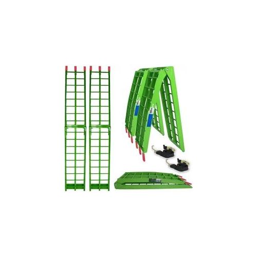 TRUTZHOLM 2 x Auffahrrampe klappbar 180 cm Traglast 680 kg Alu grün geriffelt...