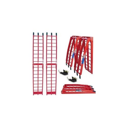 TRUTZHOLM 2 x Auffahrrampe klappbar 180 cm Traglast 680 kg Alu rot geriffelte...