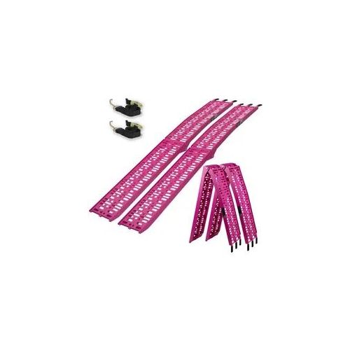 TRUTZHOLM 2 x Auffahrrampen klappbar 228 cm Traglast 680 kg Alu pink gelocht ...