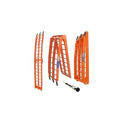 TRUTZHOLM 1 x Auffahrrampe klappbar 180 cm Traglast 340 kg Alu orange Riffels...