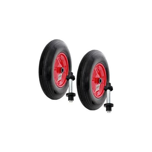 2x Schubkarrenrad Ersatzrad Vollgummi 4.80/4.00-8 mit Achse Stahlfelge