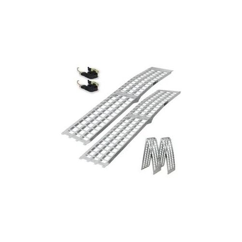 TRUTZHOLM 2 x Auffahrrampen 230 cm 1360 kg Traglast Alu klappbar grau Riffels...