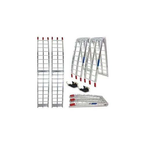 TRUTZHOLM 2 x Auffahrrampe klappbar 180 cm Traglast 680 kg Alu grau geriffelt...