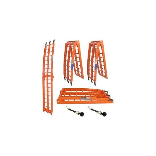 TRUTZHOLM 2 x Auffahrrampe klappbar 180 cm Traglast 680 kg Alu orange geriffe...
