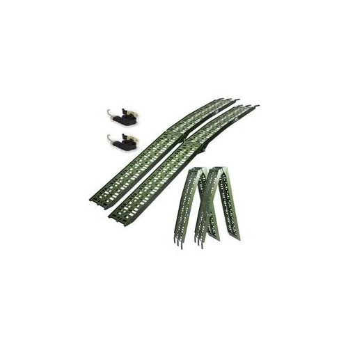 TRUTZHOLM 2 x Auffahrrampen klappbar 228 cm Traglast 680 kg Alu oliv gelocht ...