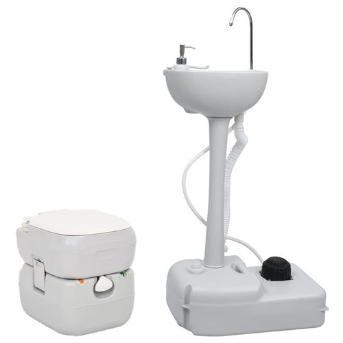 The Living Store Tragbare Campingtoilette mit Waschbecken