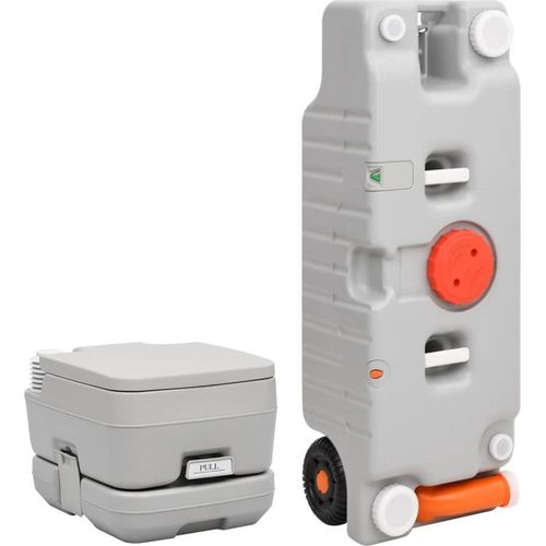 Tragbare Camping-Toilette mit Wasserbehälter