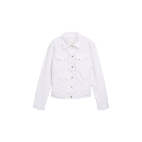 TOM TAILOR Damen Jeansjacke mit Eingriffstaschen, weiß, Uni, Gr. XXL