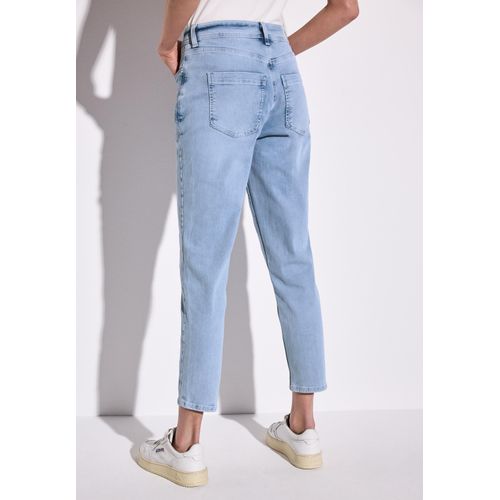 Loose-fit-Jeans STREET ONE, Damen, Gr. 26, Länge 28, ultra bleach random washed, Jeans, 84% Baumwolle, 13% Polyester, 3% Elasthan, unifarben, casual, lang, Jeans, High Waist, Topseller