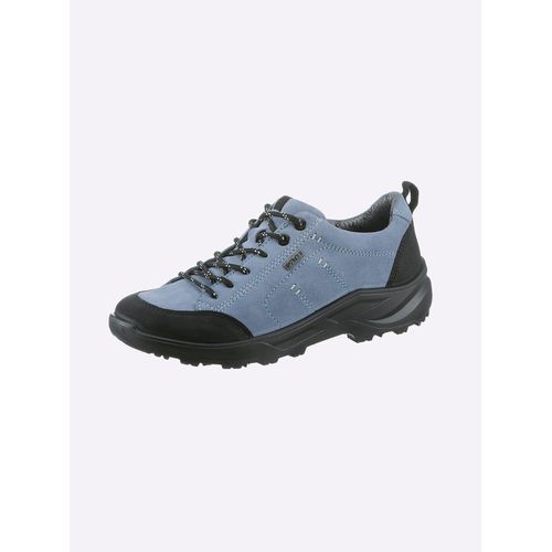 Schnürschuh JOMOS, Damen, Gr. 38, blau (hellblau), Veloursleder, Nubukleder, sportlich, Schuhe