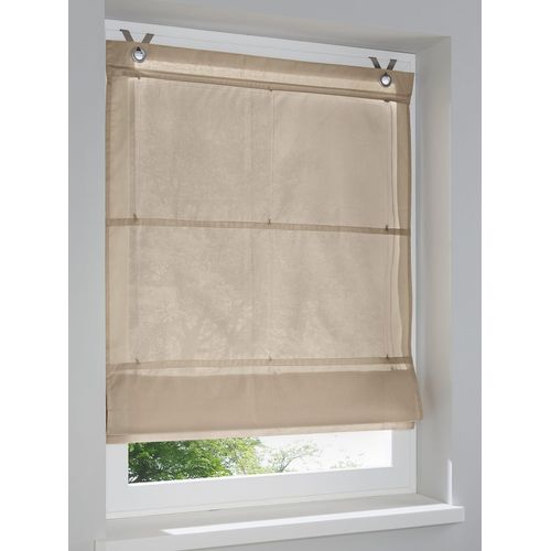 Raffrollo HEINE HOME Gr. 1, beige (natur), B:45cm H:140cm, Raffrollos
