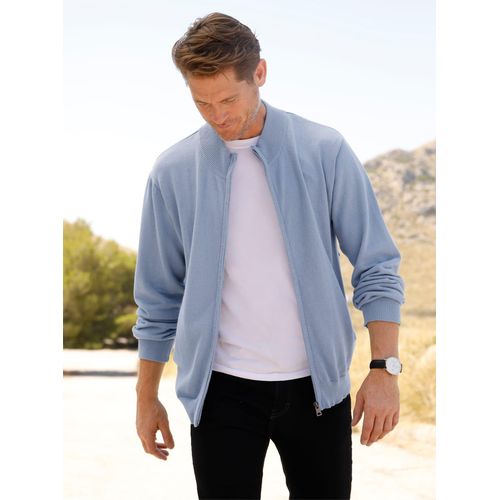 Strickjacke CATAMARAN, Herren, Gr. 48, blau (bleu), 100% Baumwolle, unifarben, Langarm, Strickjacken