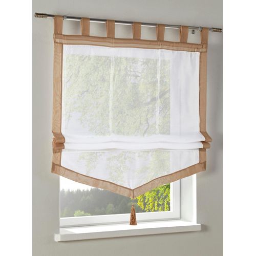 Raffrollo HEINE HOME Gr. 6, weiß (weiß, natur), B:140cm H:130cm, Raffrollos