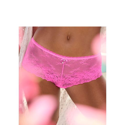 Panty LASCANA, Damen, Gr. 48/50, pink, Spitze, Obermaterial: 88% Polyamid, 6% Elasthan, 6% Polyester, Unterhosen, aus dezent transparenter Jacquardspitze mit edlem Perlenaccessoire