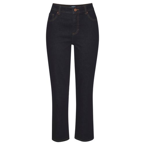 Ankle-Jeans LASCANA, Damen, Gr. 38, N-Gr, blau (dunkelblau denim), Denim/Jeans, Obermaterial: 98% Baumwolle, 2% Elasthan, unifarben, modisch, figurbetont knöchelfrei, Jeans, mit Stretchanteil, elastische Jeans in gerader Passform